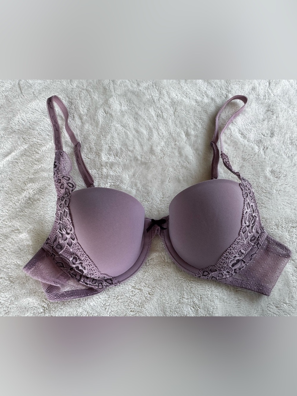Victoria's Secret Mauve Lace-Trim Push-Up Bra